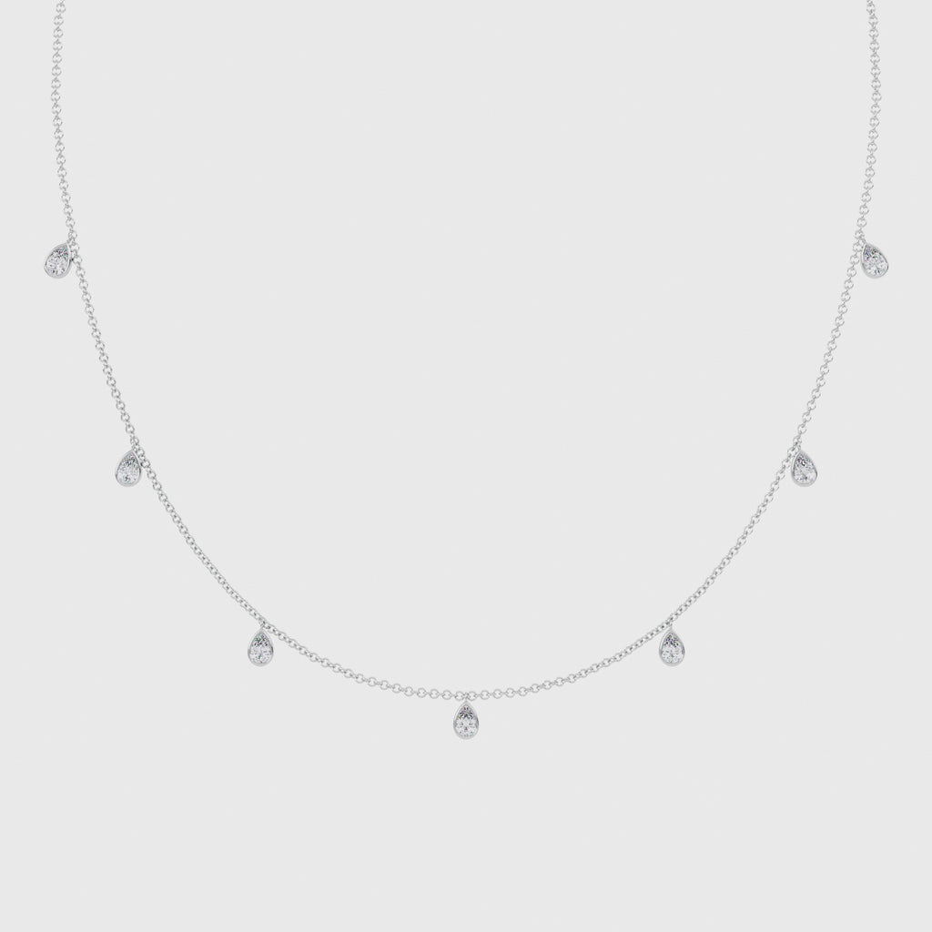 Dangling Pear-drop Lab Grown Diamond Necklace
